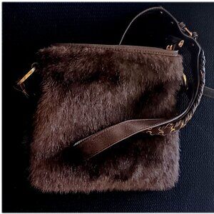 Tiannl Small Brown Fur Purse